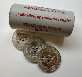 11 Euro Münz-Rolle zur Fußball-Europameisterschaft