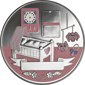 Geschenk zur Geburt Mädchen 50 g Feinsilber