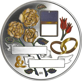 Goldene Hochzeit - mit Gravur und edler Farbverzierung