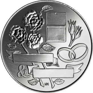 Hochzeitsmedaille mit Gravur Silber Edition 50 g Feinsilber