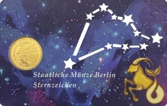 Sternzeichen-Coin Card mit 1 g Feingold – Steinbock
