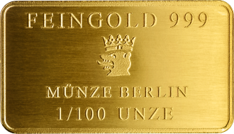 Goldbarren 1/100 Unze