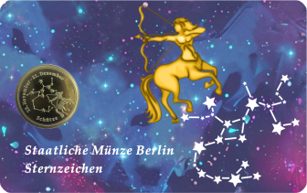 Sternzeichen-Coin Card mit 1 g Feingold &ndash; Sch&uuml;tze