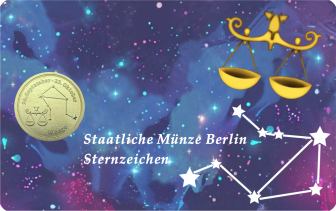 Sternzeichen-Coin Card mit 1 g Feingold &ndash; Waage