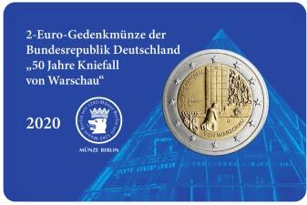 2-Euro Münze -Coin-Card 50 Jah­re Knie­fall von War­schau“
