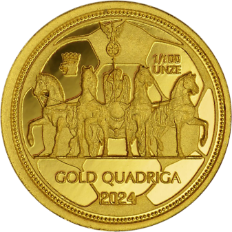 Fußball Gold Quadriga 1/100 Unze