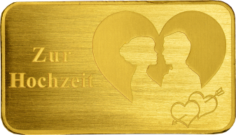 Goldbarren mit Gravur zur Hochzeit