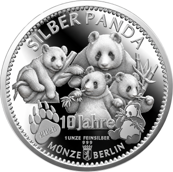 Silber Panda 2026 XL-Format 65 mm