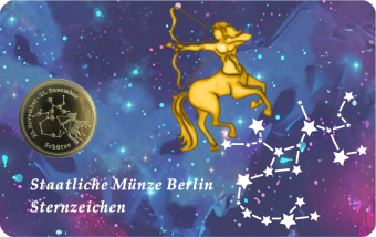 Sternzeichen-Coin Card mit 1 g Feingold – Schütze