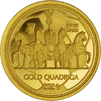 Fußball Gold Quadriga 1/100 Unze
