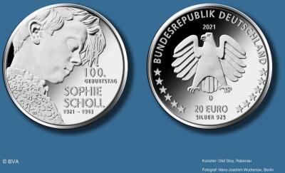 20 Euro "100. Geburtstag Sophie Scholl"