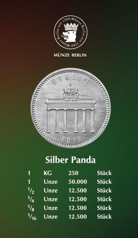 SILBER PANDA 2017 1 Unze mit Klappkarte