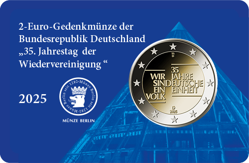 2-Euro Gedenkm&uuml;nze 2025 - 35 Jahre Deutsche Einheit