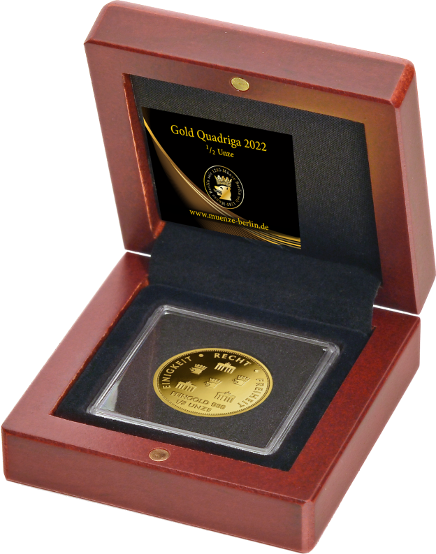 Erstausgabe Gold Quadriga 2022 1/2 Unze