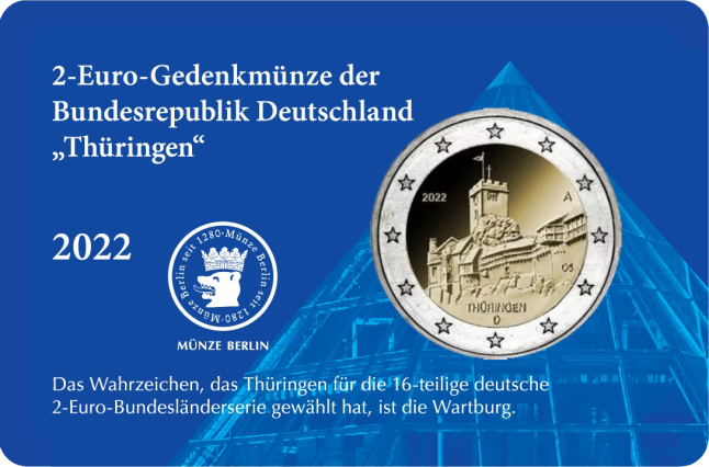 2-Euro Münze-Coin-Card Thüringen
