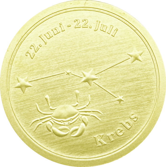 Sternzeichen-Coin Card mit 1 g Feingold – Krebs