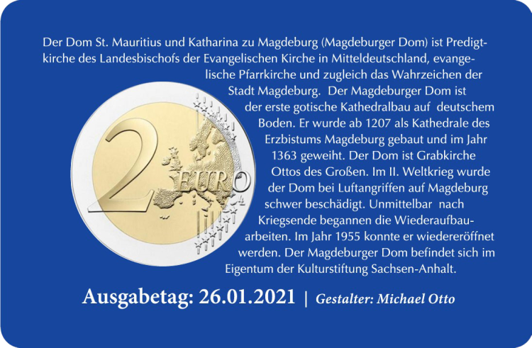 2-Euro-Coin-Card 2021 "Sachsen-Anhalt"