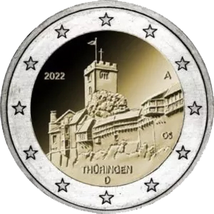 2-Euro Münze 2022 - Coin-Card Thüringen „Wartburg“