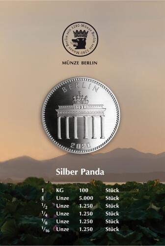 Silber Panda 2020 1/8 Unze