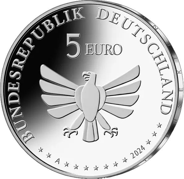 5 Euro-Sammlermünze - Grünes Heupferd - Rückseite 5 Euro mit Adler