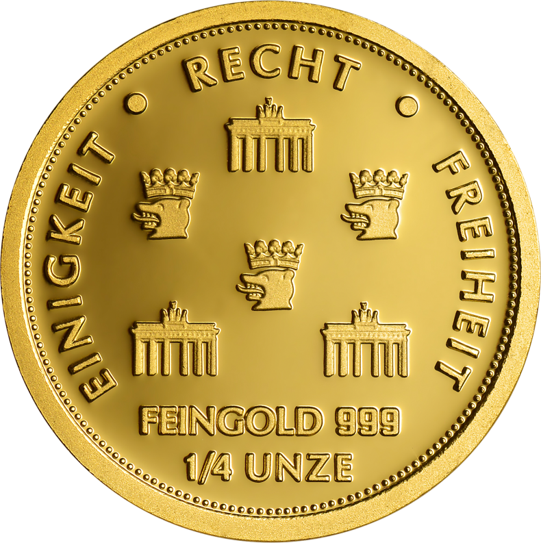 Erstausgabe Gold Quadriga 2022 1/4 Unze