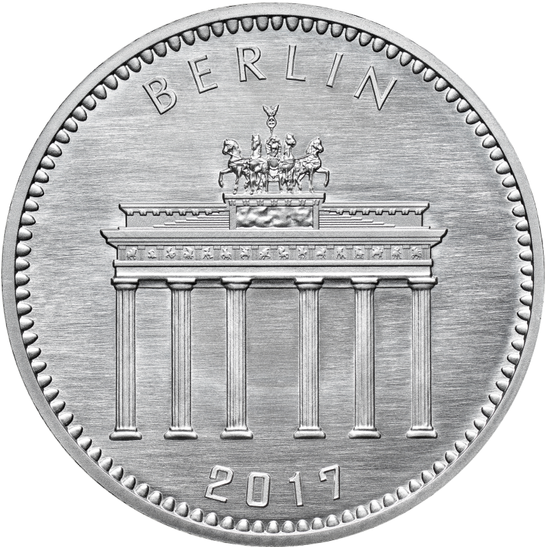 RückseiteMotiv Brandenburger Tor mit Quadriga, 999/1000 Feinsilber
