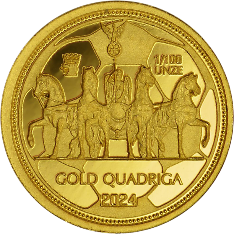 Fußball Gold Quadriga 1/100 Unze