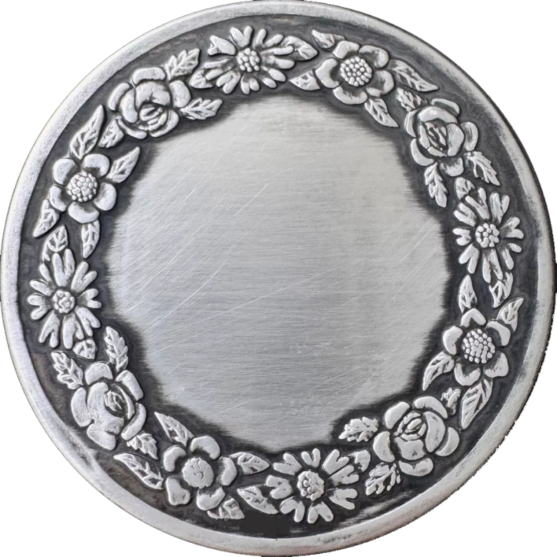 Taufmedaille patiniert mit Gravur