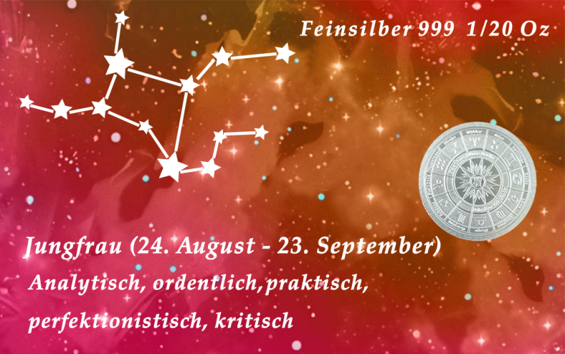 Sternzeichen - Jungfrau- 1/20 Unze 999 Feinsilber