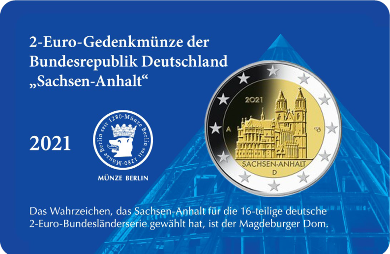 2-Euro Gedenkmünze 2021 - Sachsen-Anhalt