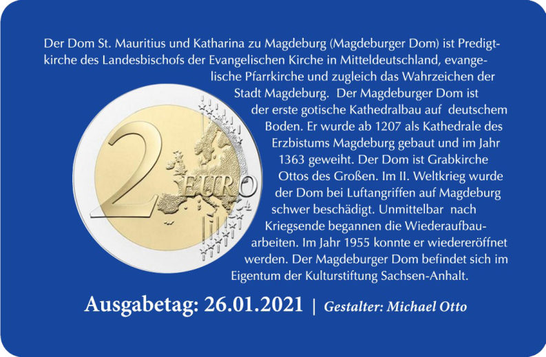 2-Euro Gedenkmünze 2021 - Sachsen-Anhalt