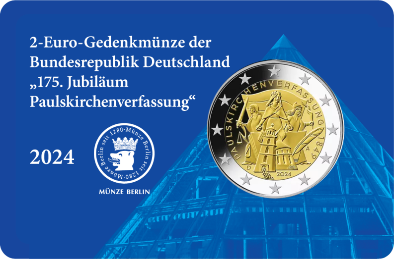 2-Euro Gedenkmünze 2024 - 175. Jubiläum Paulskirchenverfassung