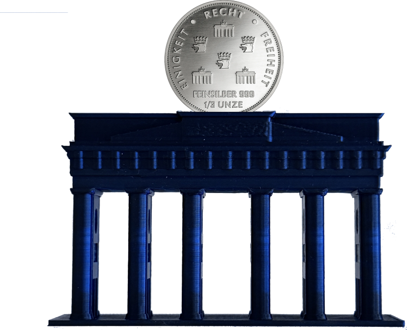 Brandenburger Tor mit Silber Quadriga 2024 1/3 Unze