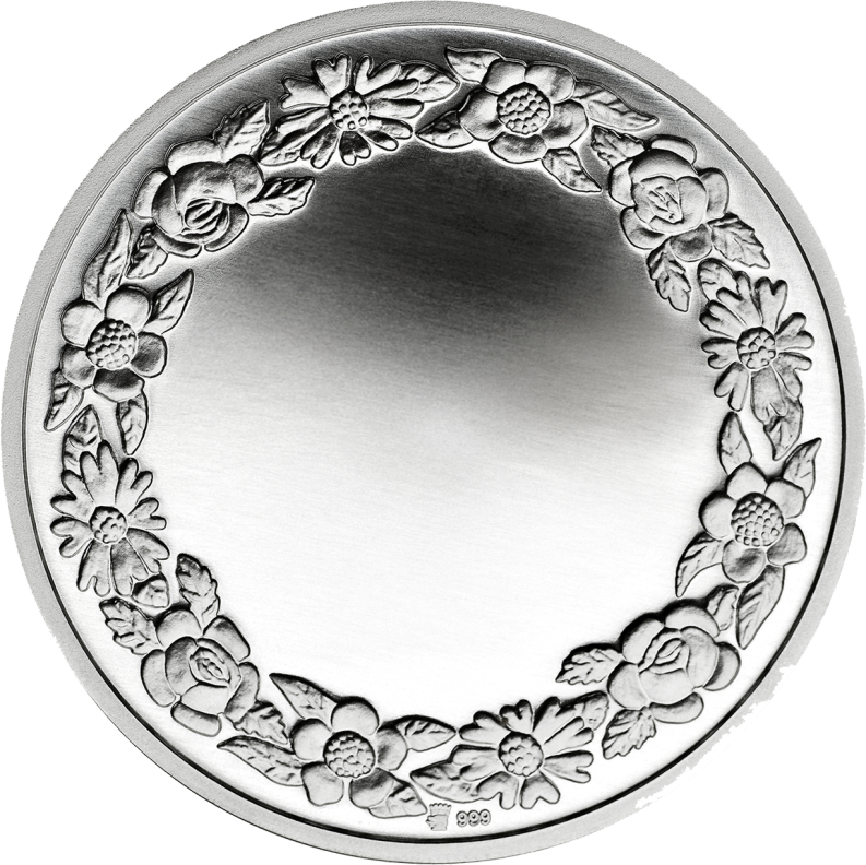 Glückwunschmedaille 999 Feinsilber, 50 g, mit Gravur