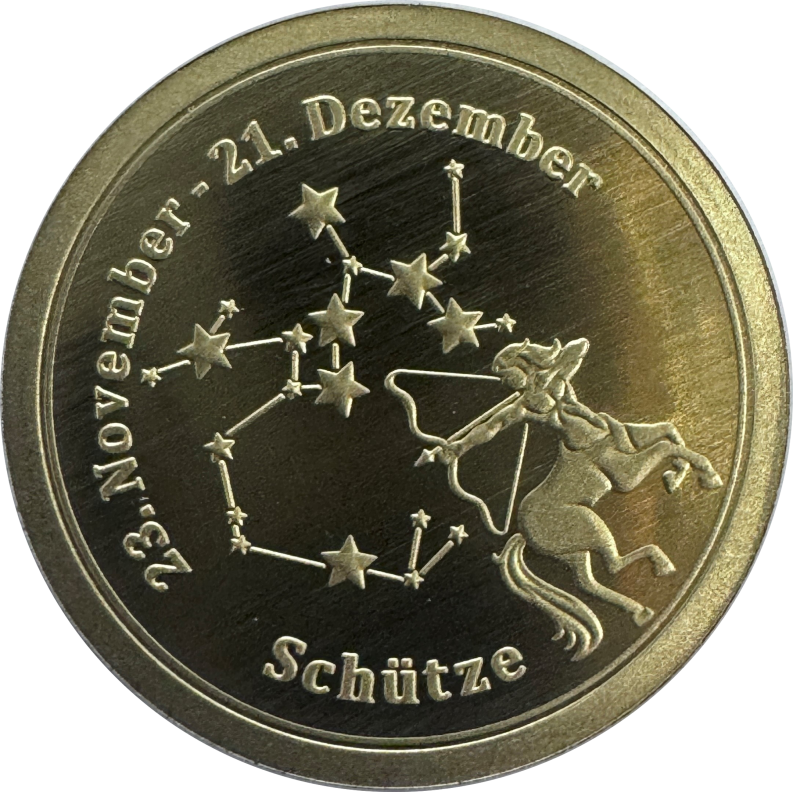 Sternzeichen-Coin Card mit 1 g Feingold – Schütze